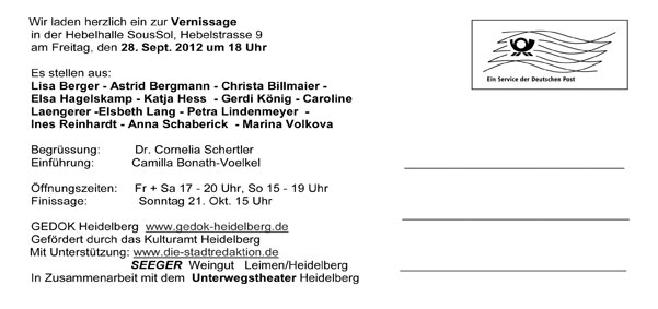 Rückseite der Einladungskarte