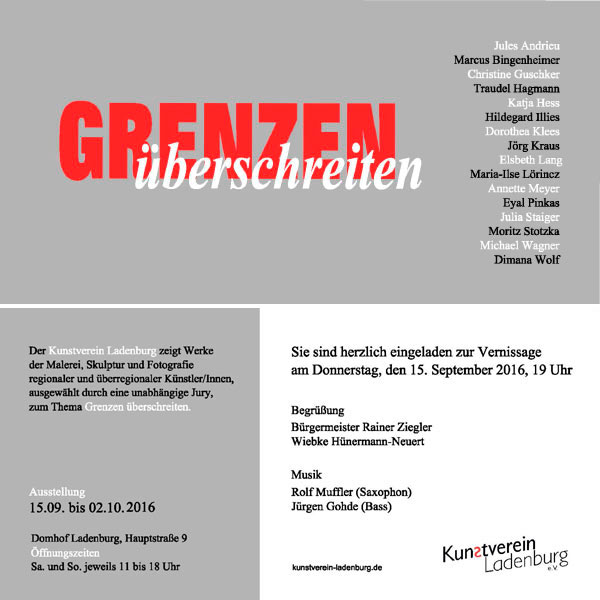 Einladungskarte Ausstellung Grenzen überschreiten